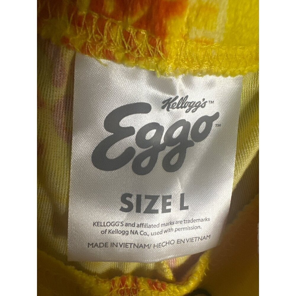 Eggo Men's Lounge Pants Size L Yellow Novelty Graphic Y2K Retro Comfy Pajama - Picture 4 of 5